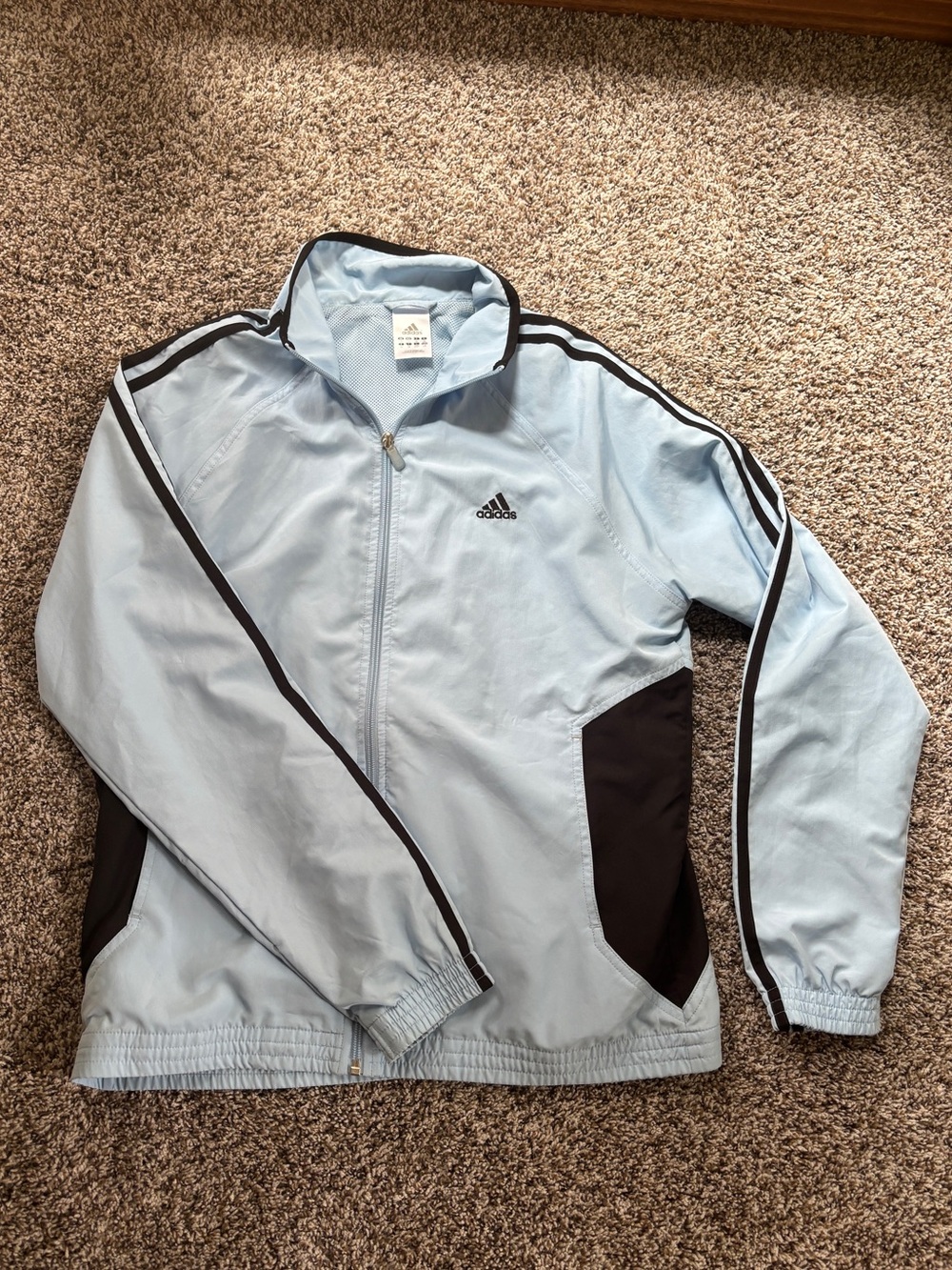 adidas Pale Blue Track Jacket with Black Accents